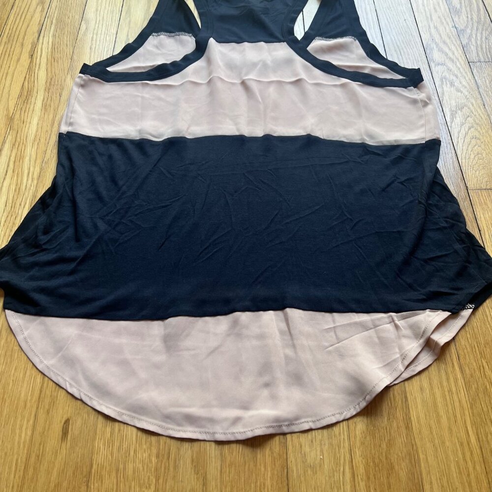 Haute Hippie size L NEW Beige Black Colorblock Scoop Neck Sleeveless Tank Top - Picture 11 of 12